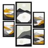 POSTER Set Mit 6 Bergrahmen In Kulissen Abstracts Ästhetische Dekorative Gemälde Für Ihr Wohnzimmer, Schlafzimmer, Zuhause A3 & A4 Schwarzer Rahmen - Schwarz, Papier (29/3cm) - Nacnic