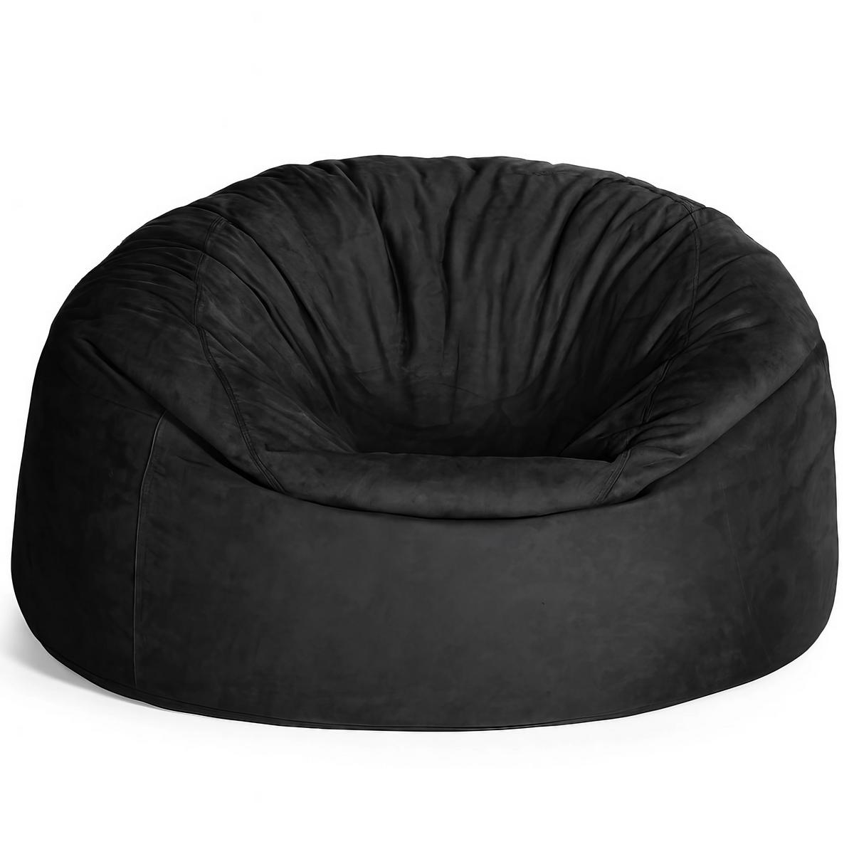 RIESEN-SITZSACK XXL JUMBO Velours 4ft - Schwarz, Textil (120/70/120cm) - Green Bean