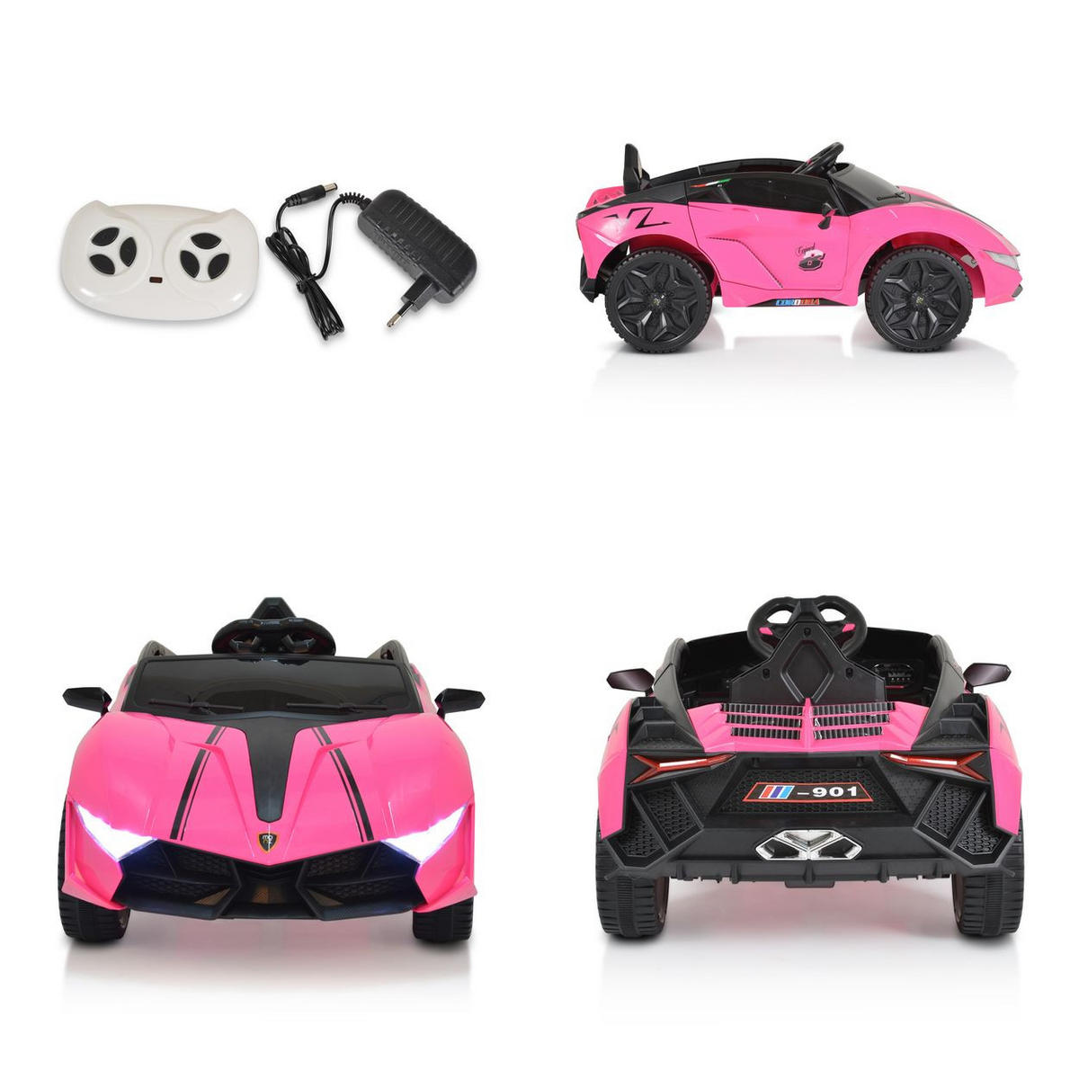 ELEKTROAUTO Cordoba MP3 Anschluss, Fernbedienung, Gurt, Bluetooth - Rosa, Kunststoff (113/66/47cm) - Moni