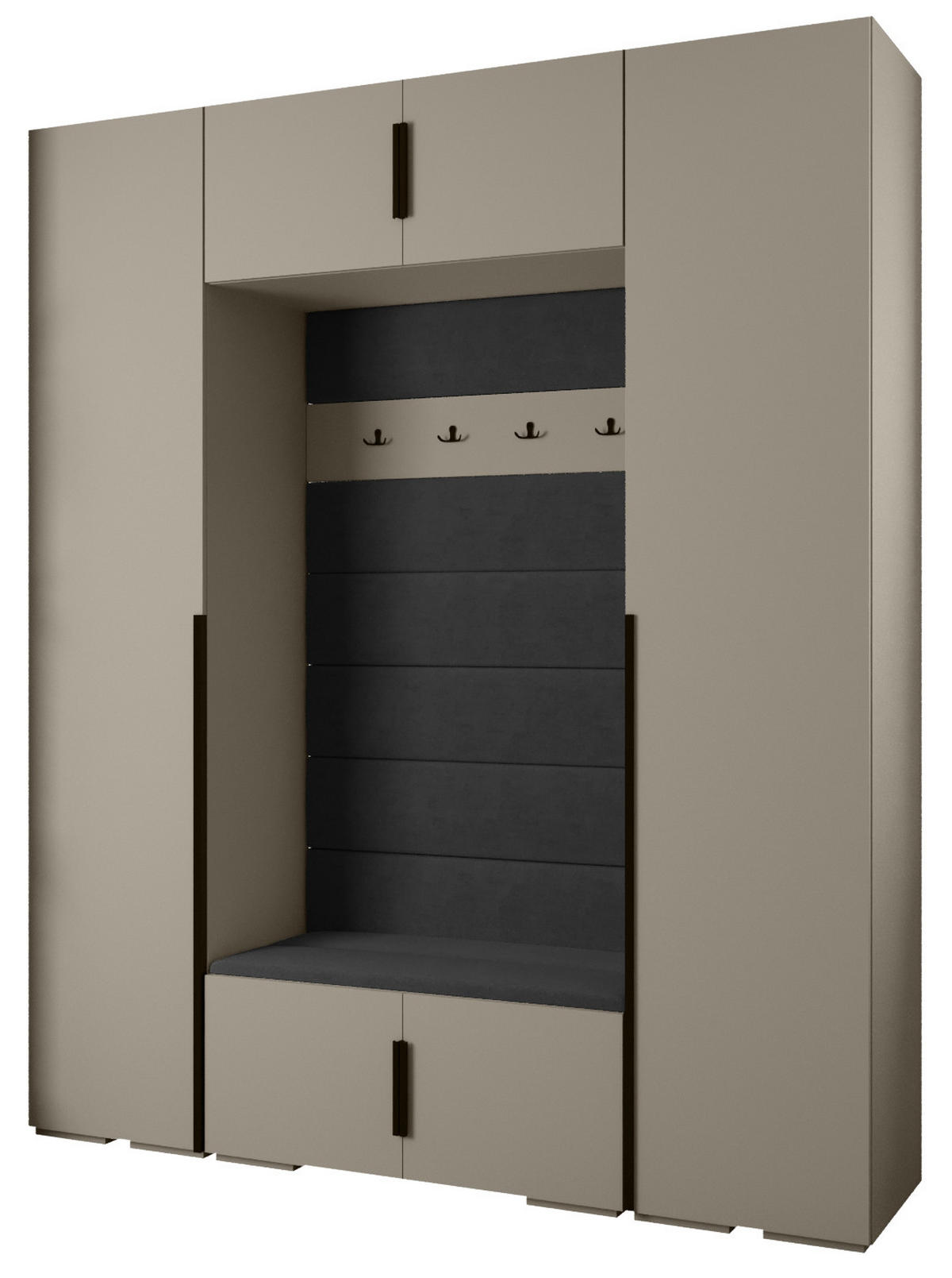 GARDEROBEN-SET 236,7/200/47 - Kaschmir/Schwarz, Holz/Metall (200/236.7/47cm) - Abiks Möbel