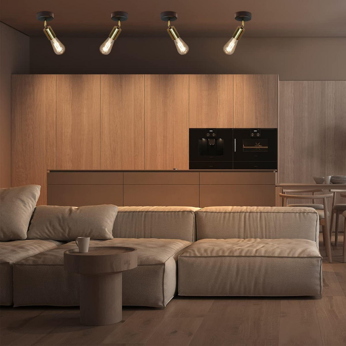 DECKENSTRAHLER Strahlbert 9/28/18 cm - Akaziefarben, Metall (18/9/28cm) - ZMH