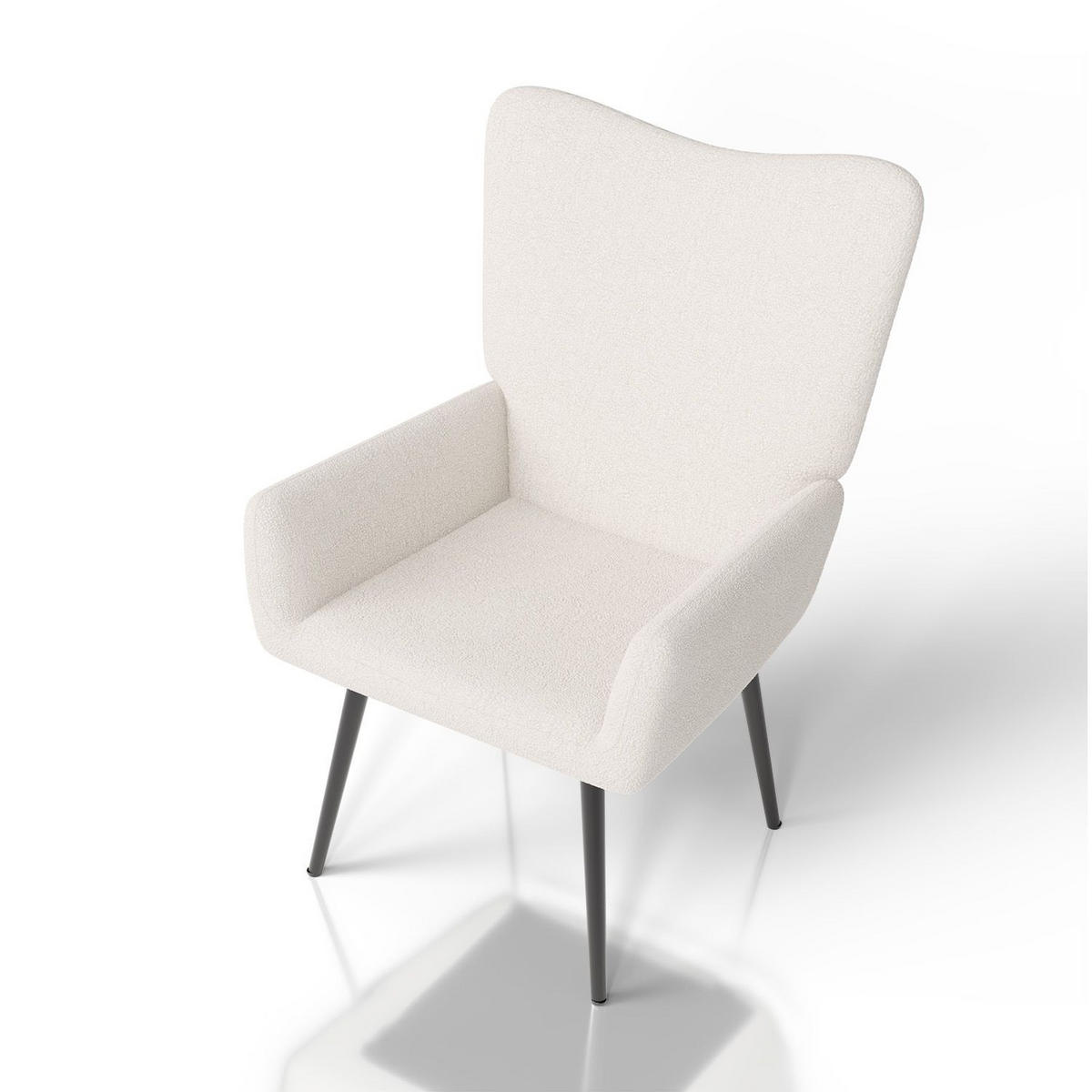 OHRENSESSEL Odense Bouclé Grau - Beige, Textil (68/95/73cm) - Juskys