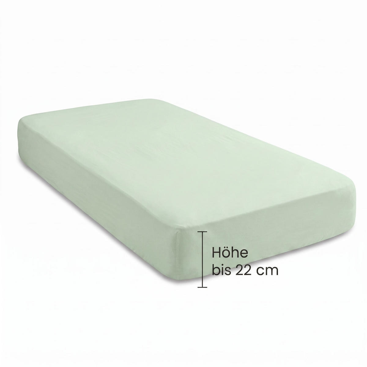 SPANNBETTTUCH Premium Jersey mint, 140x200 cm - 160x200 cm - Mintgrün, Textil (160/200cm) - biberna