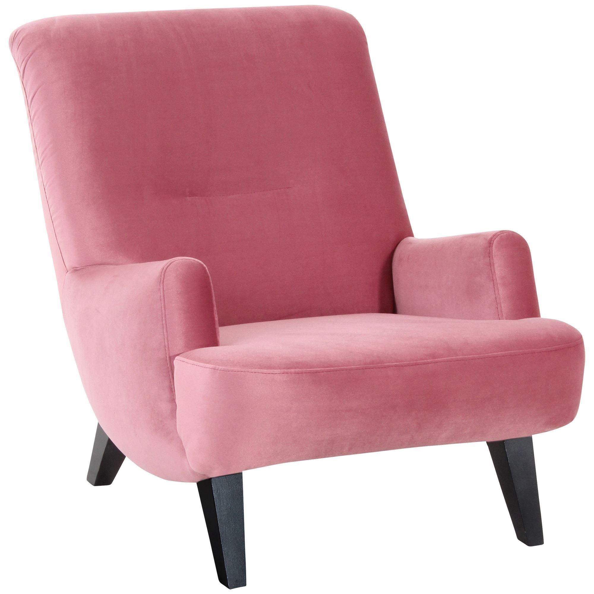 SESSEL Kajsa 71x80x101 Bezug Samtvelours Buche schwarz/rosé - Pink/Schwarz, Kunststoff (101/80/71cm) - 58aufmkessel