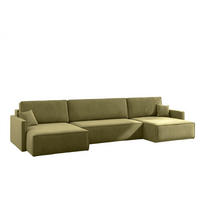 WOHNLANDSCHAFT Louis Salvador - Grün, Holzwerkstoff/Textil (348/83/142cm) - Fun Möbel