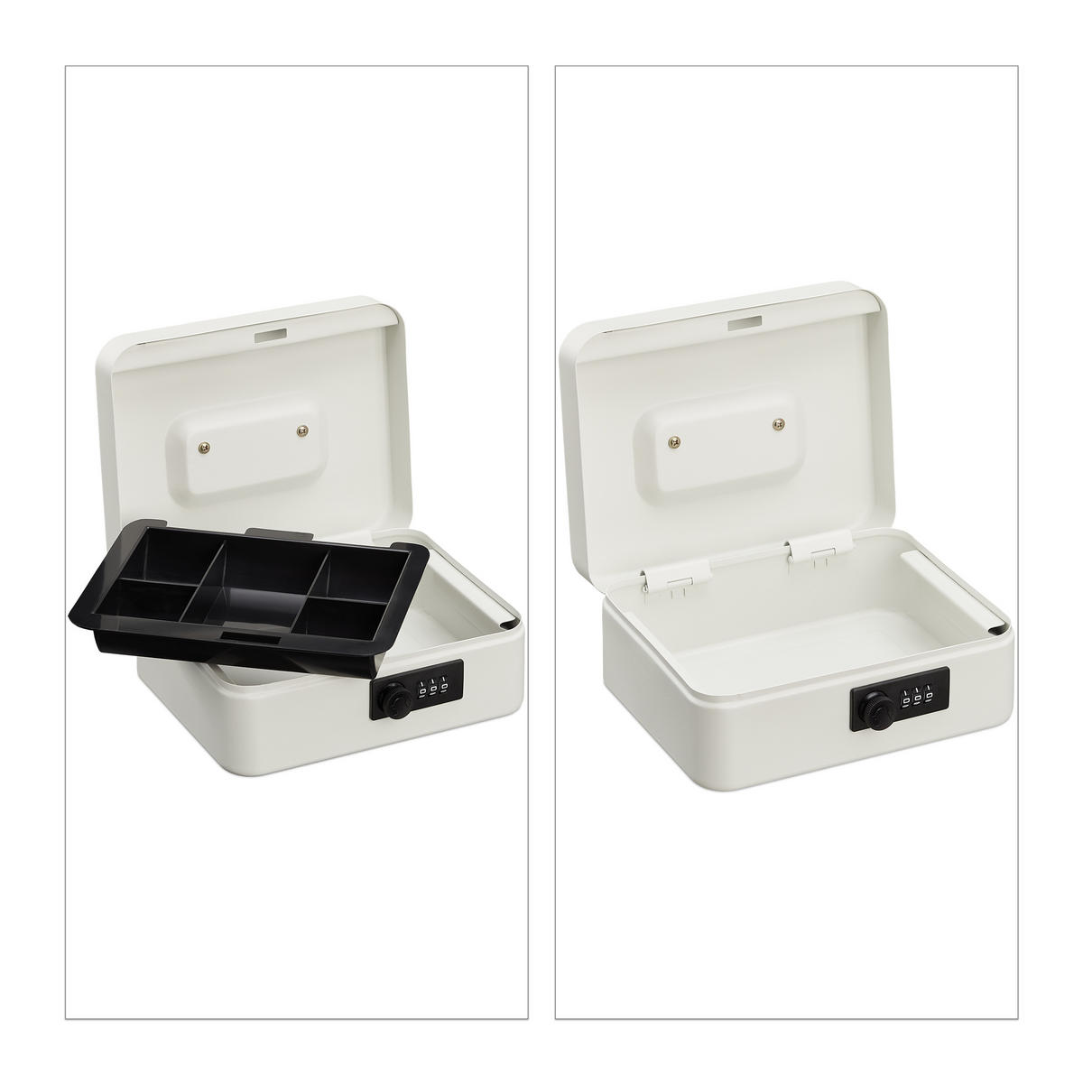 POKLADŇA - biela, kov/plast (20/8.5/17cm) - Relaxdays