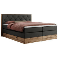 BOXSPRINGBETT VENETO KING 180/200 Dunkelgrau Kunstleder - H4 - Dunkelgrau, Holz/Textil (180/200cm) - MKS