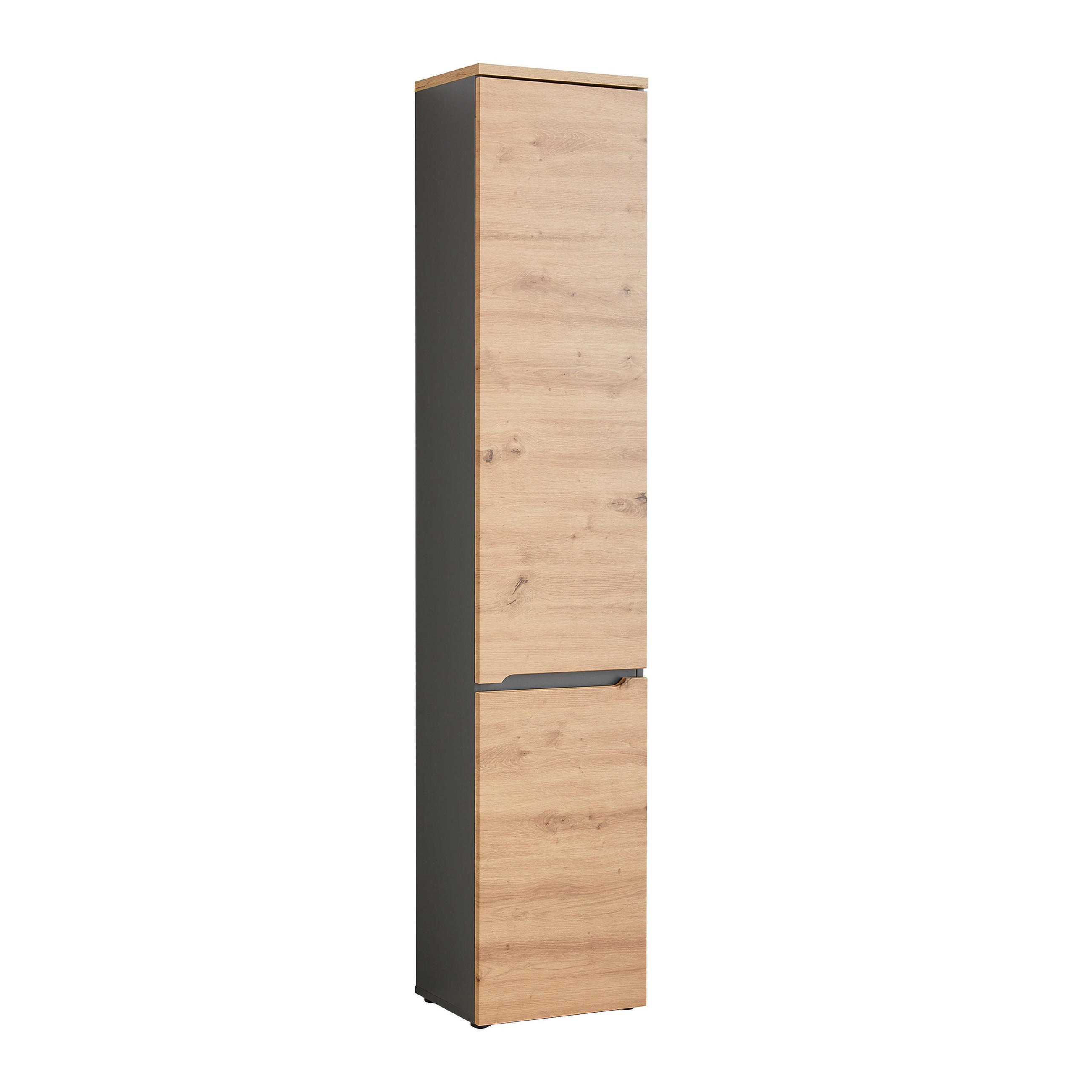 HOCHSCHRANK Memphis Artisan Eiche/Grau - Eiche Artisan, Holzwerkstoff (40/195/31cm) - Mömax