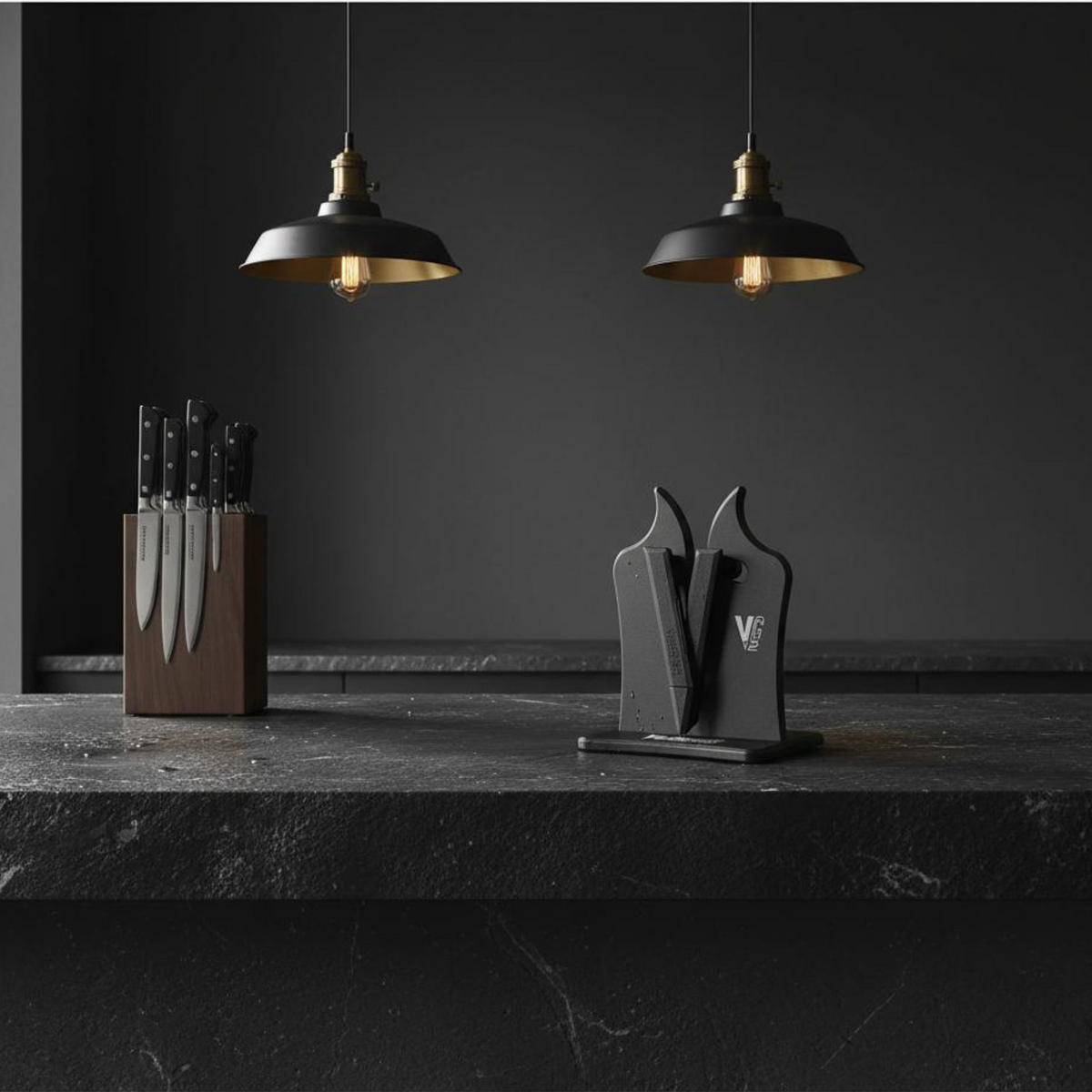 MESSERSCHÄRFER VG2 Classic Schwarz - Schwarz, Kunststoff - Vulkanus