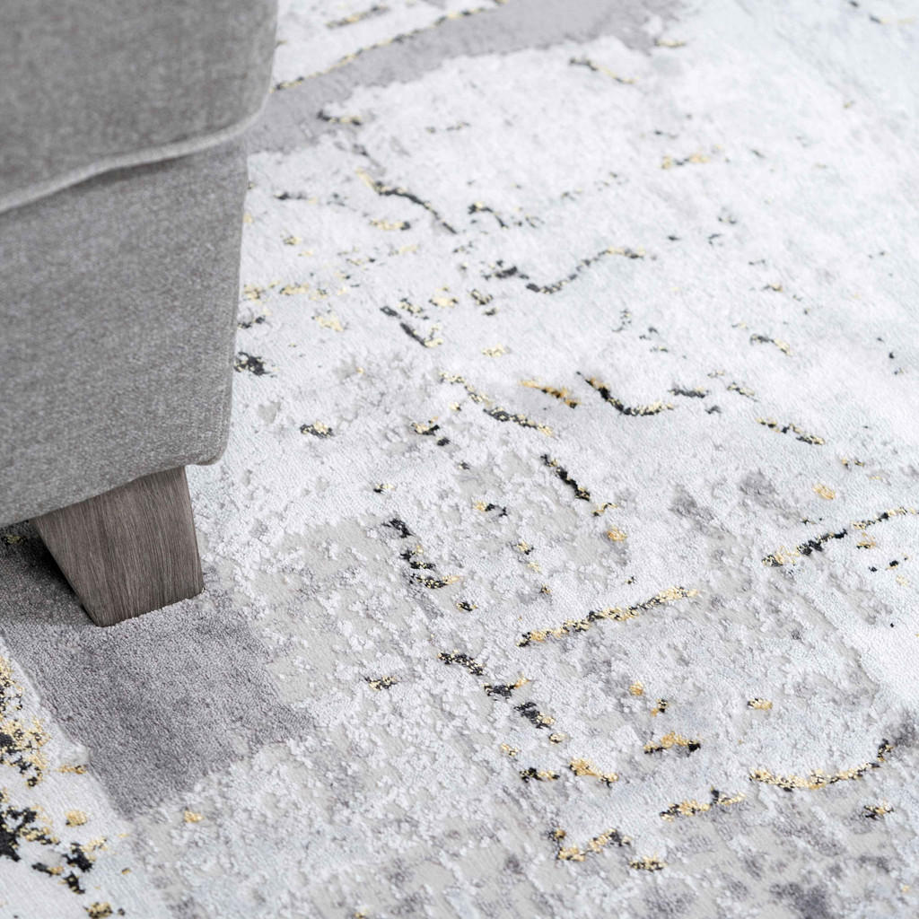 Thumbnail - Kukoon Rugs Webteppich, Gold, Textil, Marmor Optik, Rechteckig, 240x330 cm, antistatisch, in verschiedenen Größen erhält...