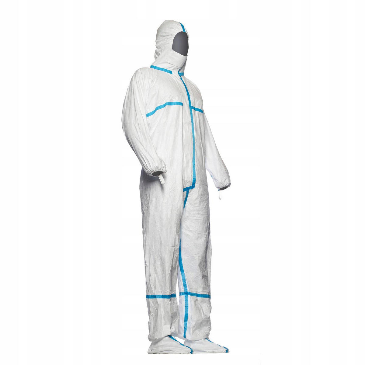 SCHUTZANZUG Einweg - 185 cm, Spunbond-Vlies mit mikroporöser Membran, Kapuze mit Kordelzug, Reißverschlussabdeckung, elastische Bündchen - Multicolor, Kunststoff/Metall