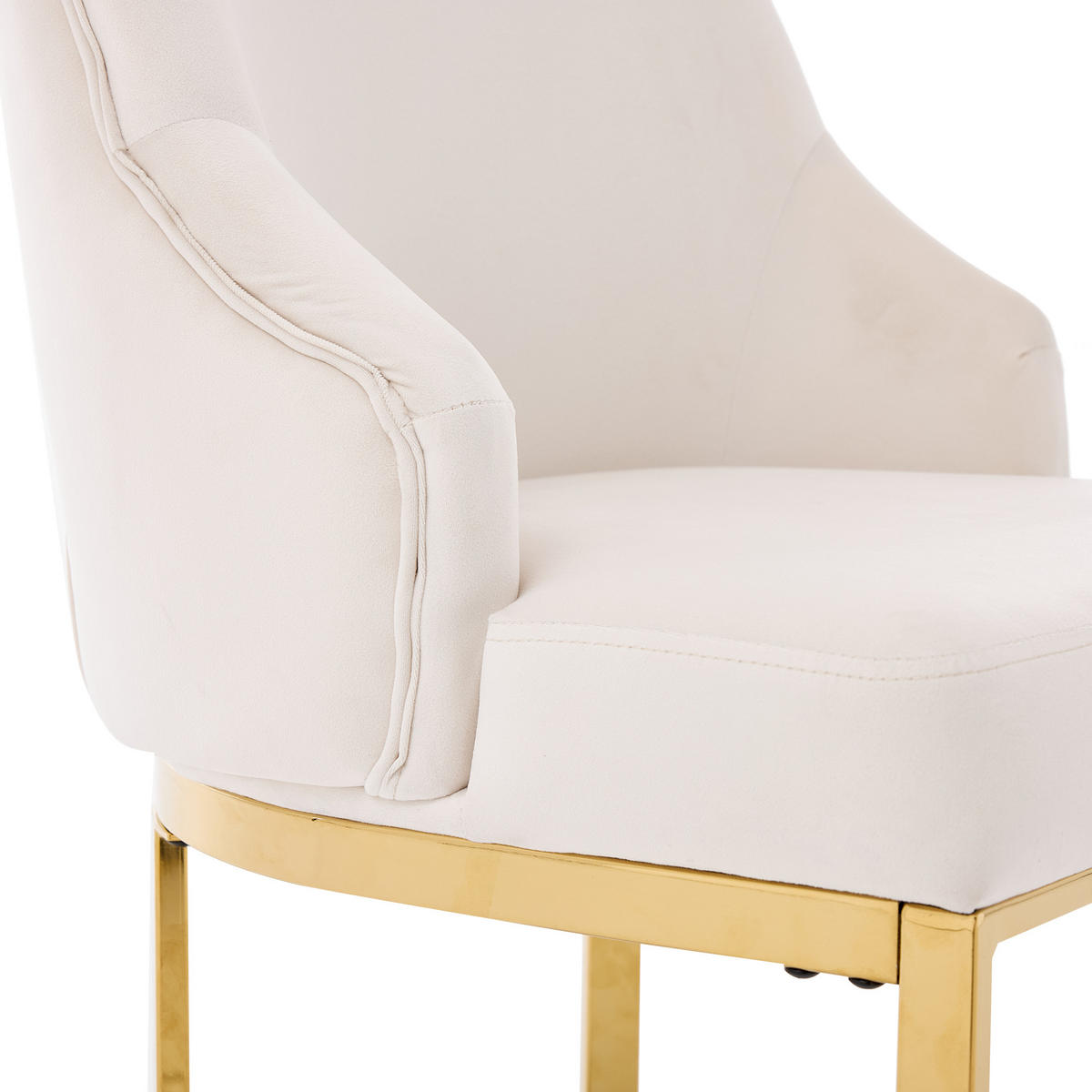 ESSZIMMERSTÜHLE 2er-Set Samt Gold Metall Beige - Beige/Goldfarben, Textil (59/89/55cm) - FLIEKS