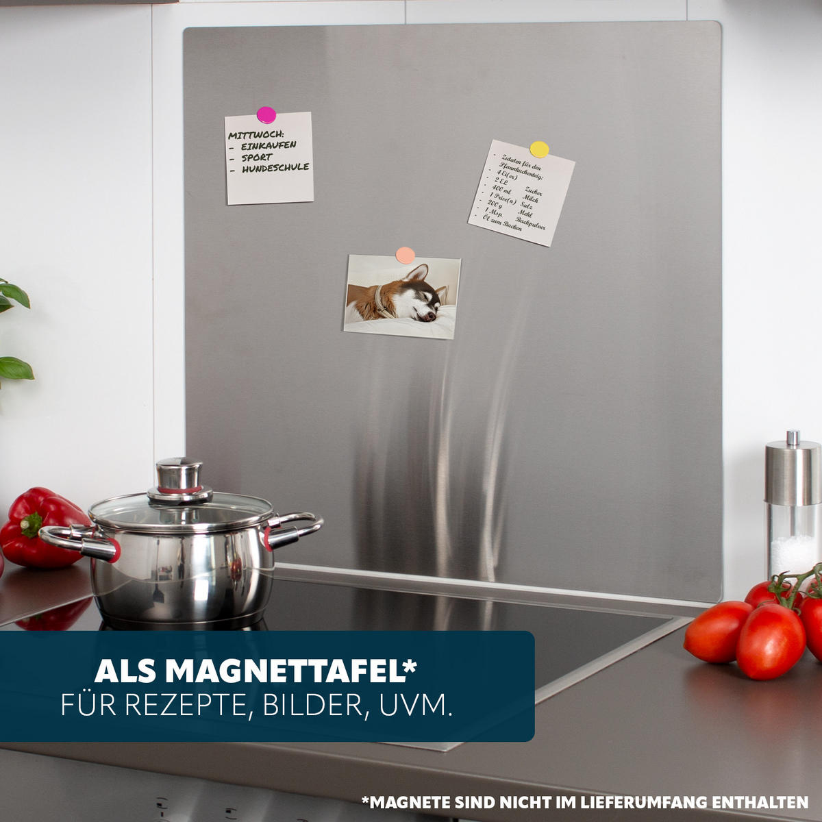 HERDSPRITZSCHUTZ, Edelstahl - Edelstahlfarben, Metall (59/56.5/5cm) - bremermann