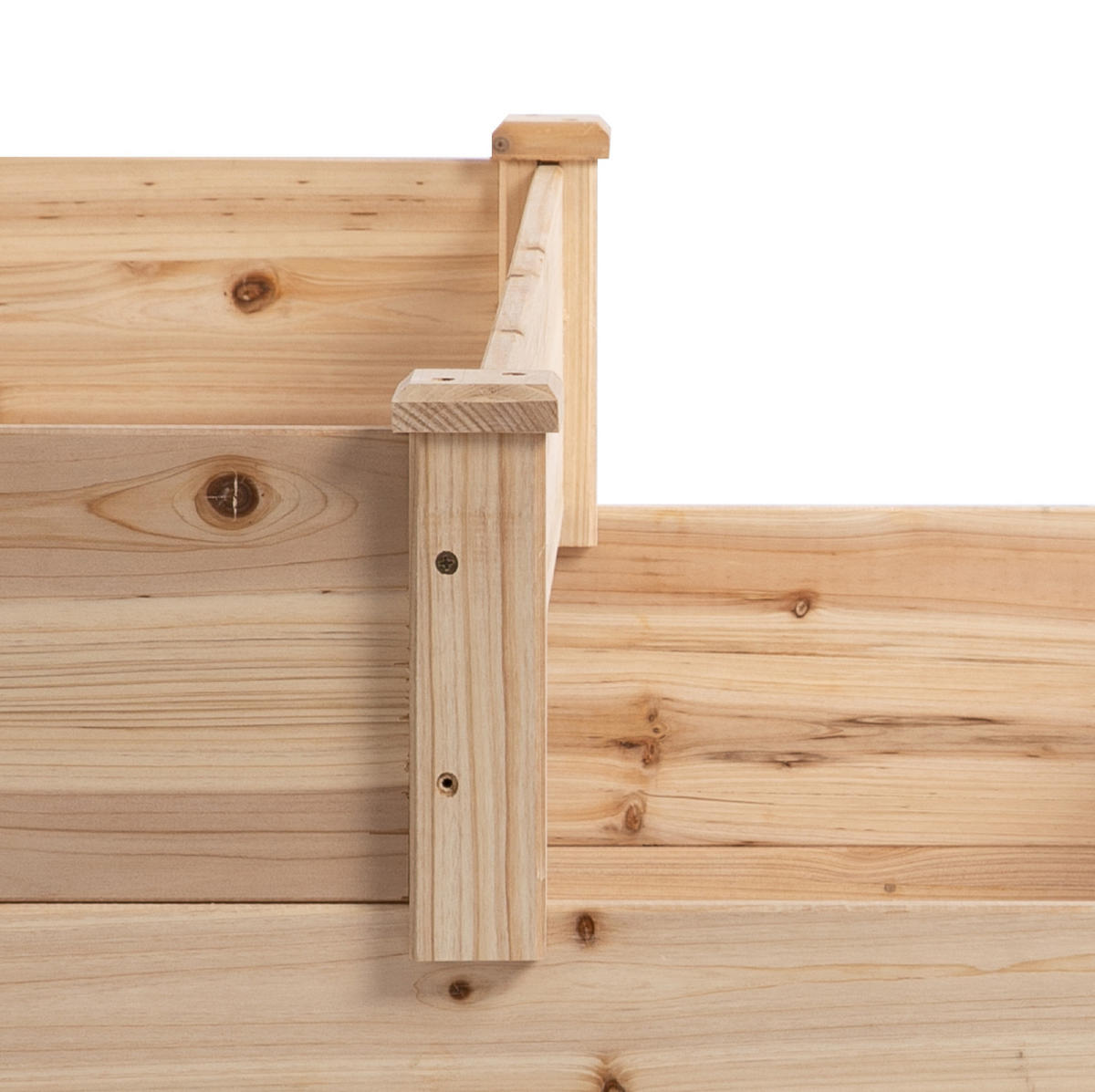 BLUMENKASTEN aus Holz 120x120x56 cm in Natur mit 3 Ebenen - Naturfarben, Holz (120/56/120cm) - Modfu