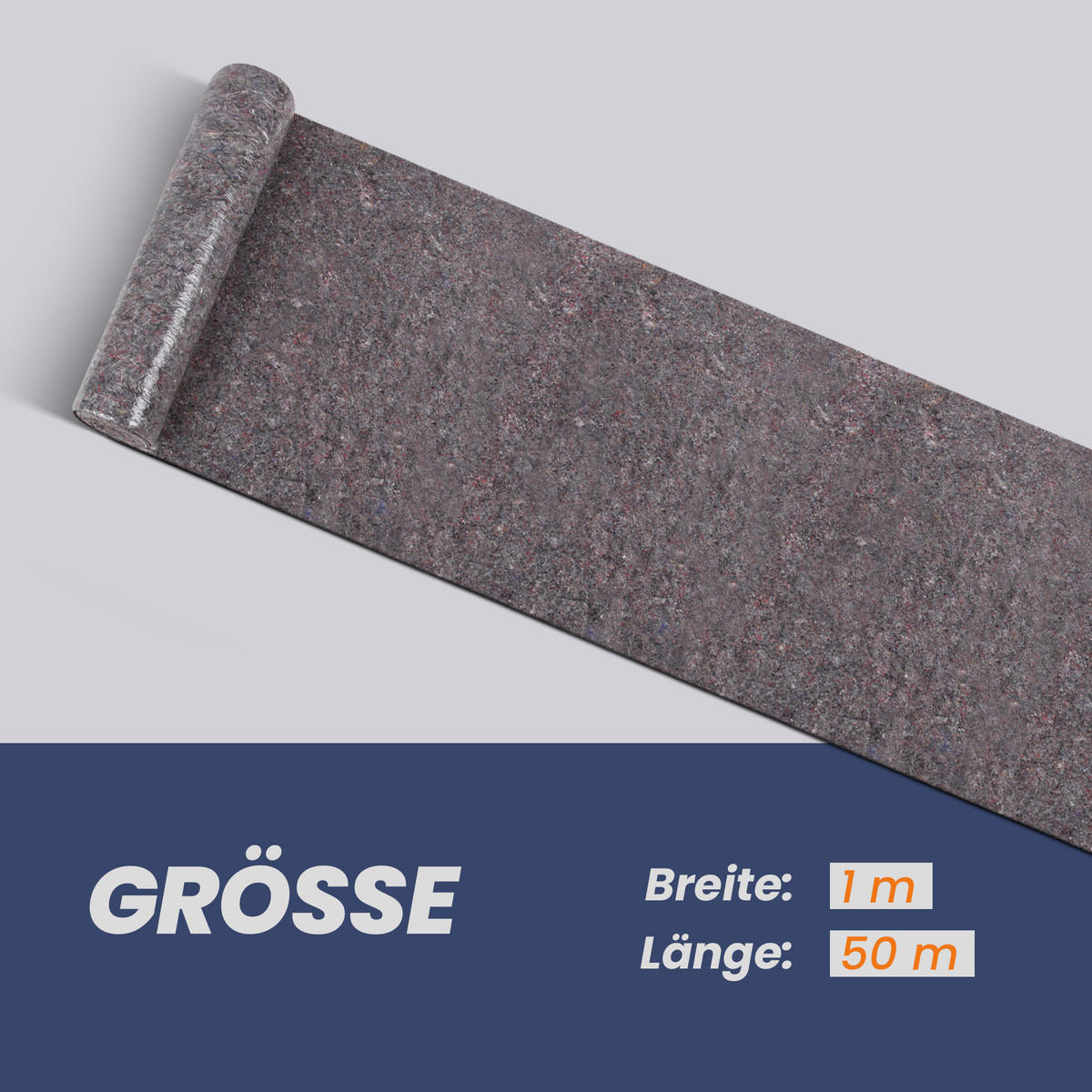 MALERVLIES 1 x 50m rutschhemmend und reißfest - Grau, Textil - Bestlivings