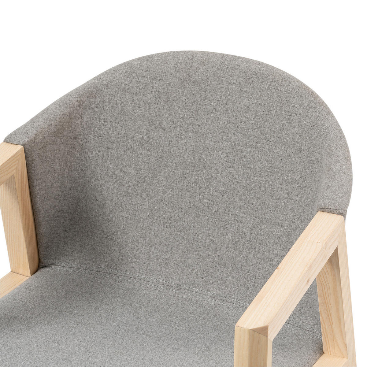 ARMLEHNENSTUHL - Webstoff / Esche massiv, Hellgrau - Hellgrau, Textil (61/80/56cm) - home24