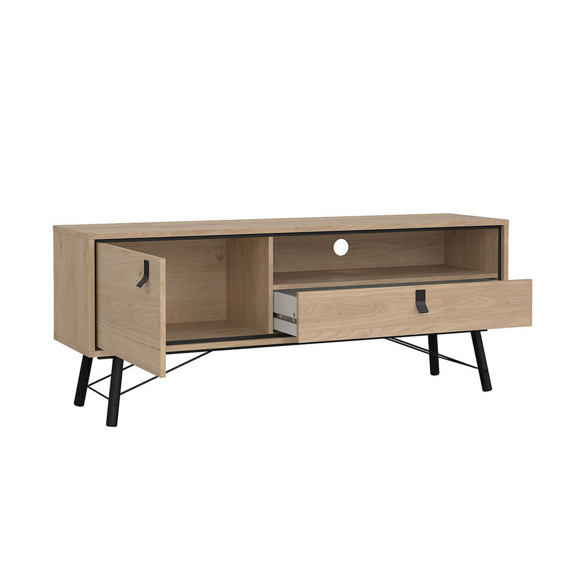 TV-MÖBEL, Ry, Eiche, Holzwerkstoff, 151 x 40 x 60 cm - Eichefarben, Holzwerkstoff (151/60/40cm) - ebuy24