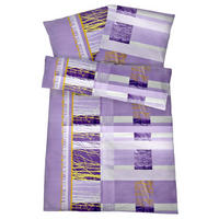 SEERSUCKER-BETTWÄSCHE 135x200 Kariert Sommer Bettbezug Bügelfrei aus 100% Baumwolle, Bettbezüge Karo Muster Lila - Multicolor, Textil (135/200cm) - Carpe Sonno