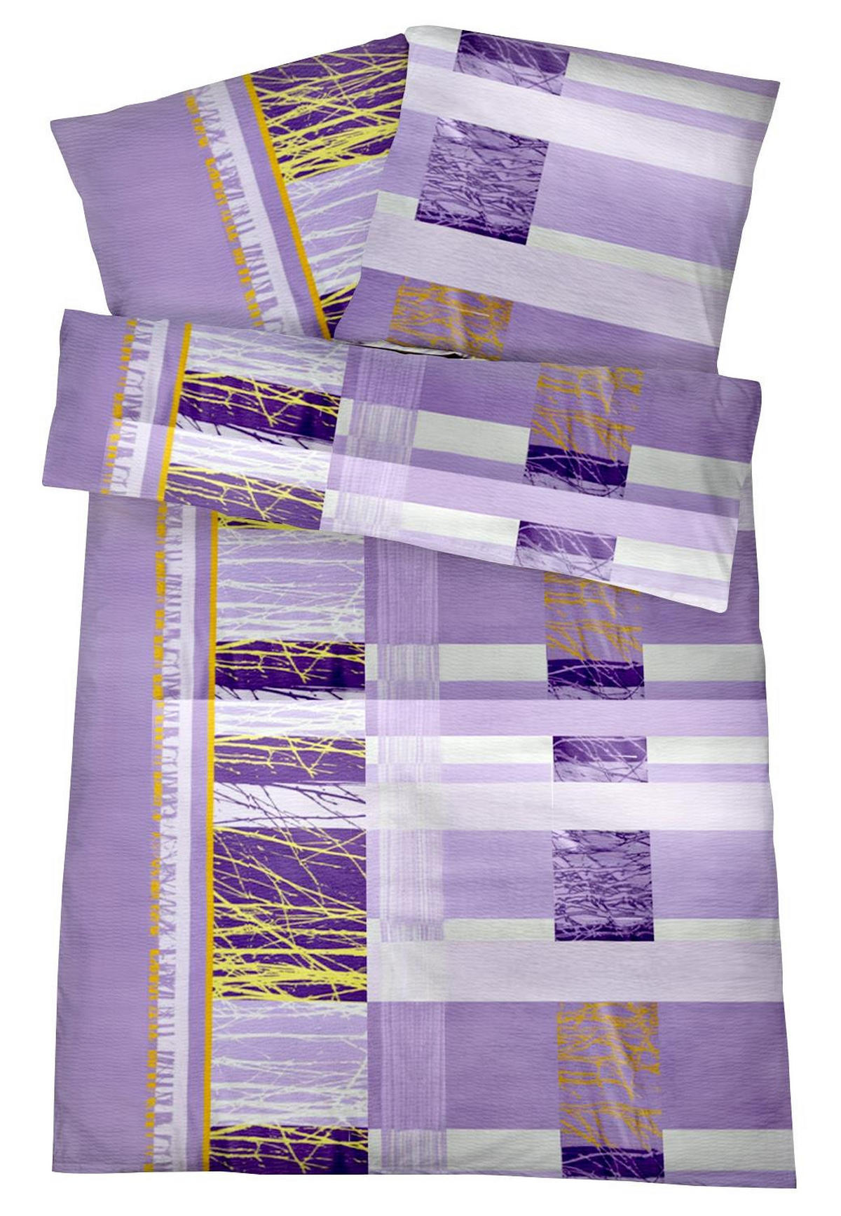 SEERSUCKER-BETTWÄSCHE 135x200 Kariert Sommer Bettbezug Bügelfrei aus 100% Baumwolle, Bettbezüge Karo Muster Lila - Multicolor, Textil (135/200cm) - Carpe Sonno