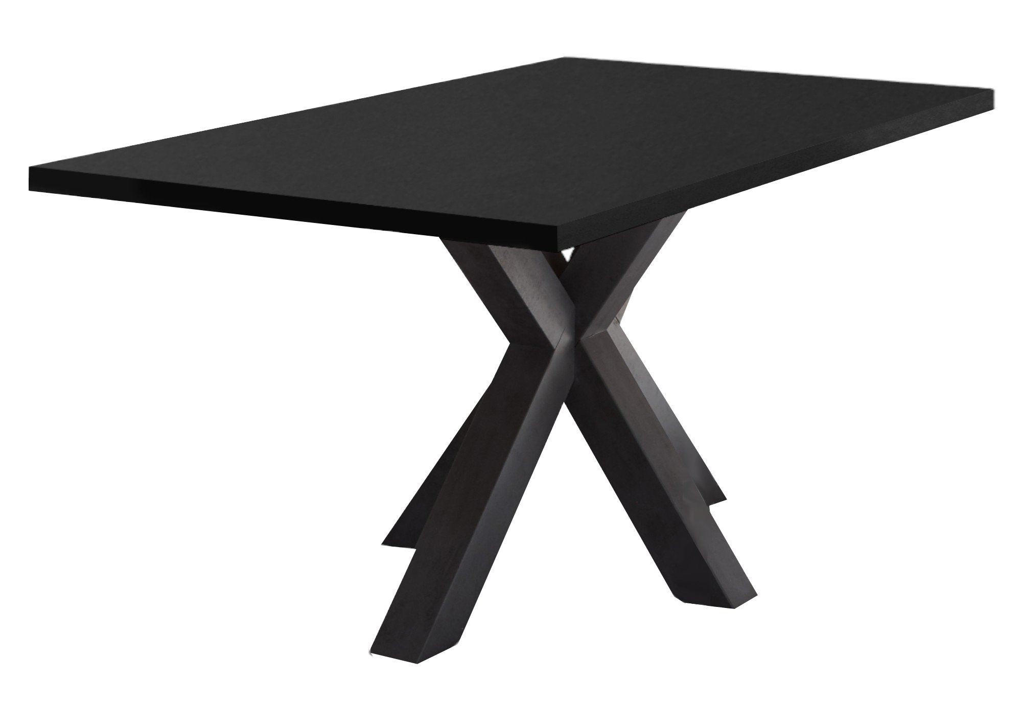 ESSZIMMERTISCH Elda 2 140 x 90 x 75 Esstisch Schwarzstahl - Schwarz, Holz (140/90/75cm) - 58aufmkessel