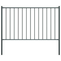 ZAUNELEMENT Mit Pfosten Stahl 1,7/1,25 M Anthrazit - Anthrazit, Metall (5/175cm) - vidaXL
