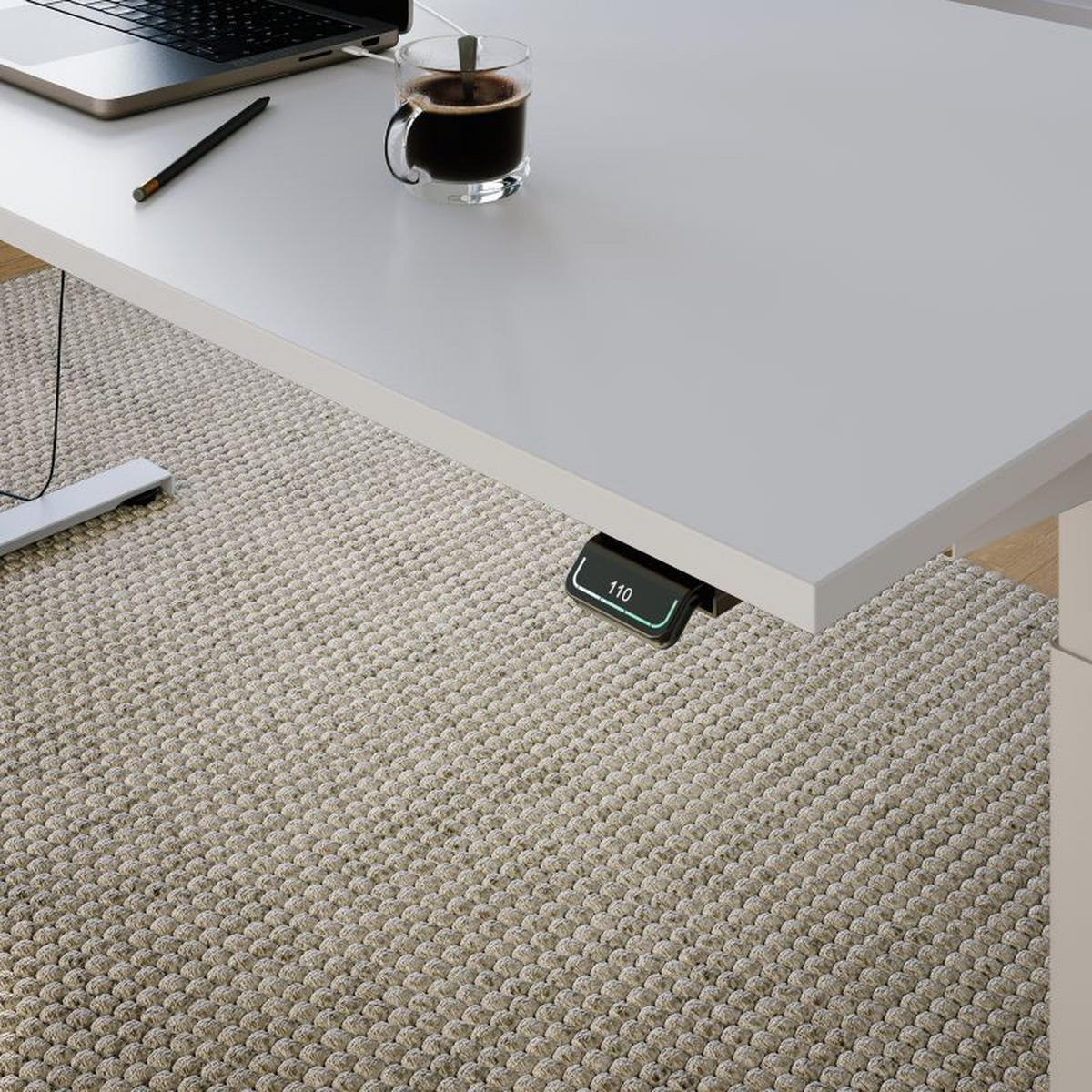 SCHREIBTISCH s32 elektrisch höhenverstellbar, 160 x 80 cm - Weiß, Holzwerkstoff/Metall (80/160/62cm) - hali