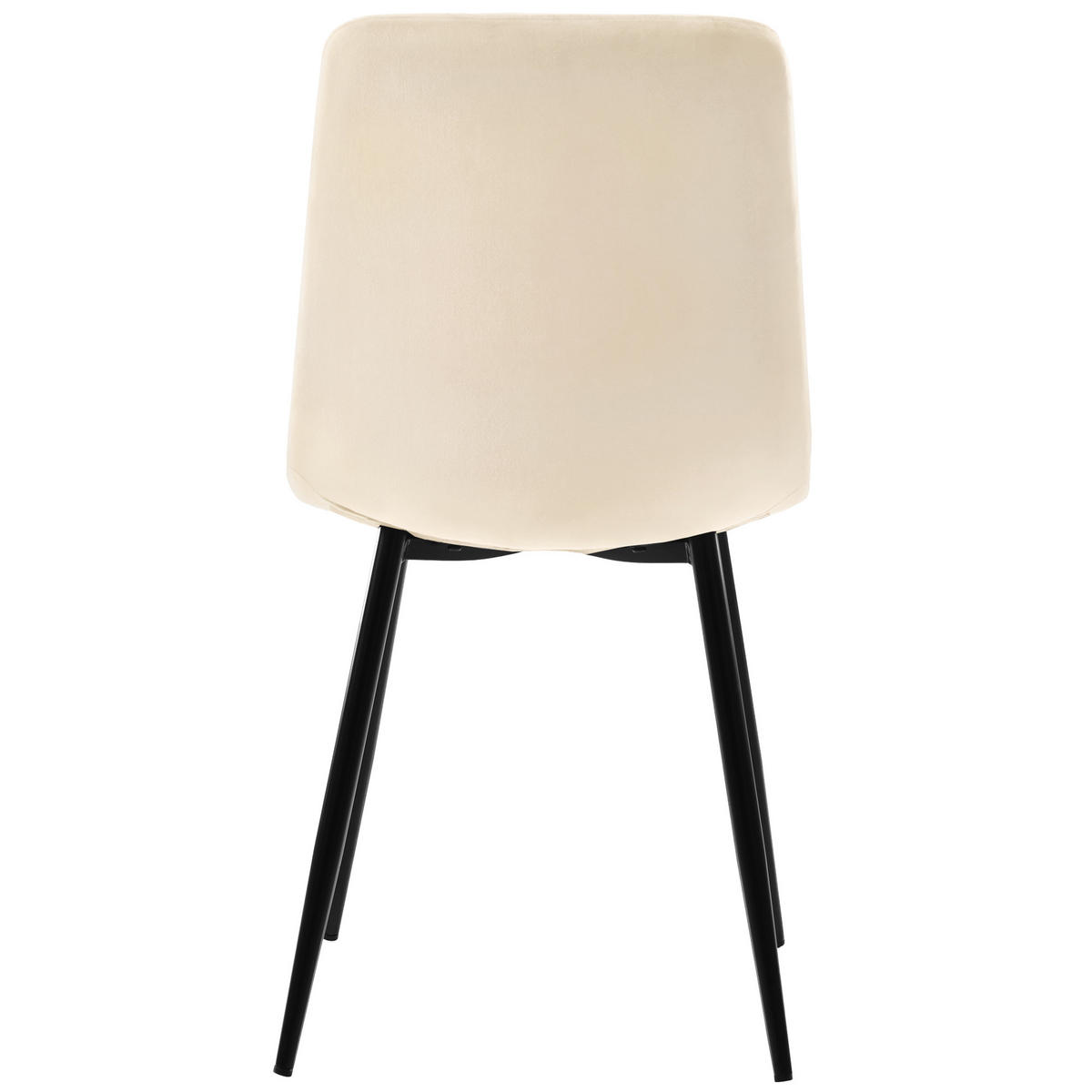 ESSGRUPPE 5-teilig mit rechteckigem Esstisch und vier beigen Samtstühlen als modernes Küchen-Essset, weiß-beige - Beige, Holzwerkstoff (68/75/117cm) - Luhomfu