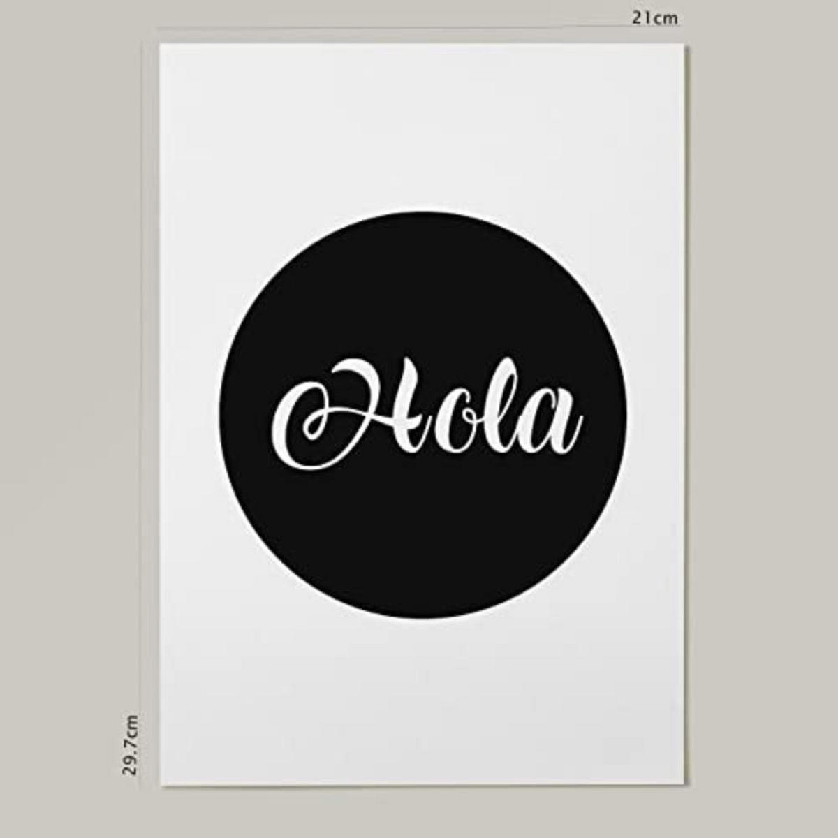 POSTER Set mit 4 Hallo TypografieStil A4 Rahmenlos - Klar, Papier (29.7/3cm) - Nacnic