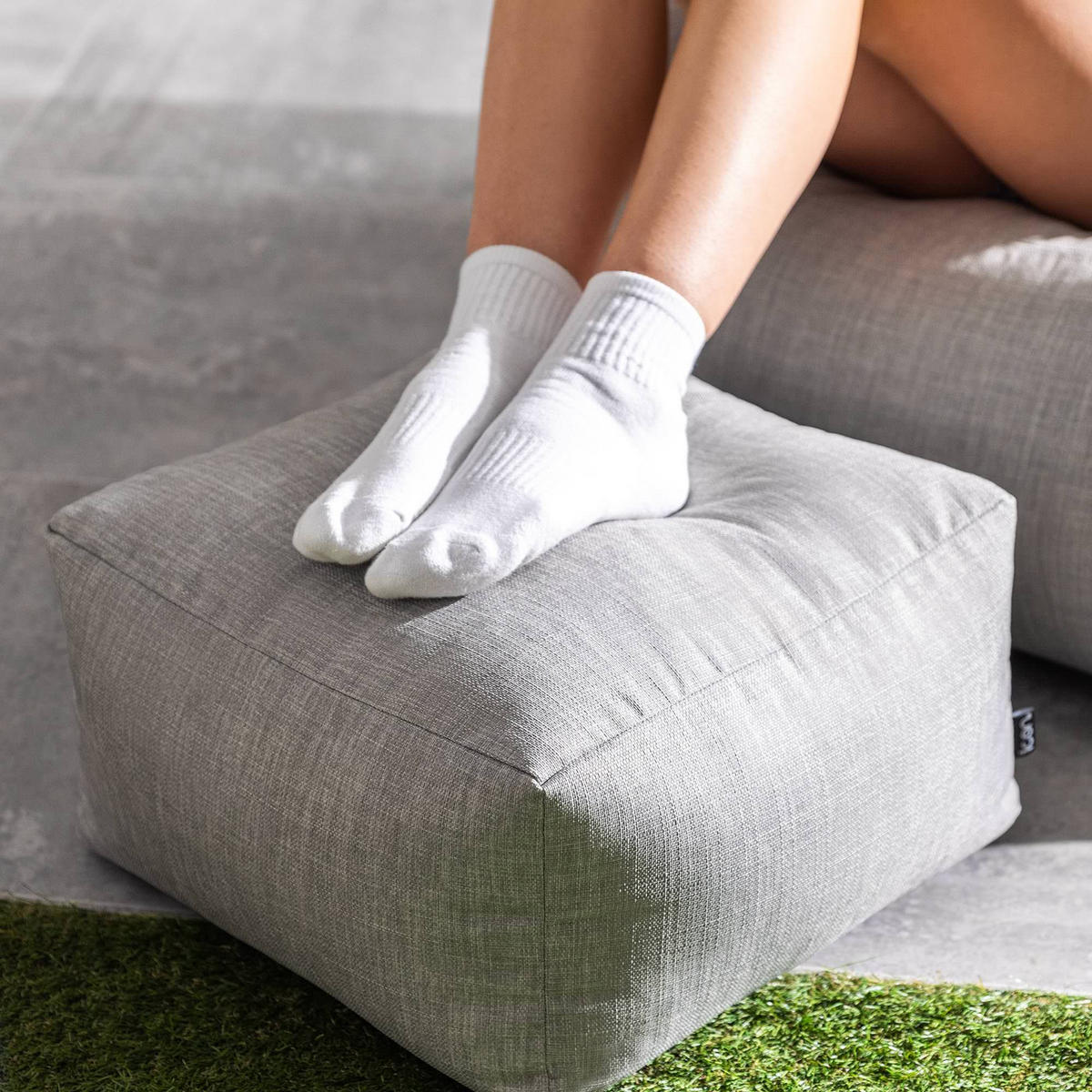 POUF Outdoor Amara - Grau, Textil (40/24/40cm) - icon