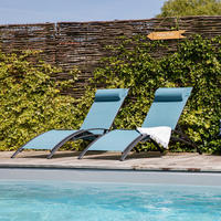 LIEGEN GALAPAGOS Blaugrau und Anthrazitgrau 2er-Set - Blau, Metall (64/87/178cm) - Happy Garden