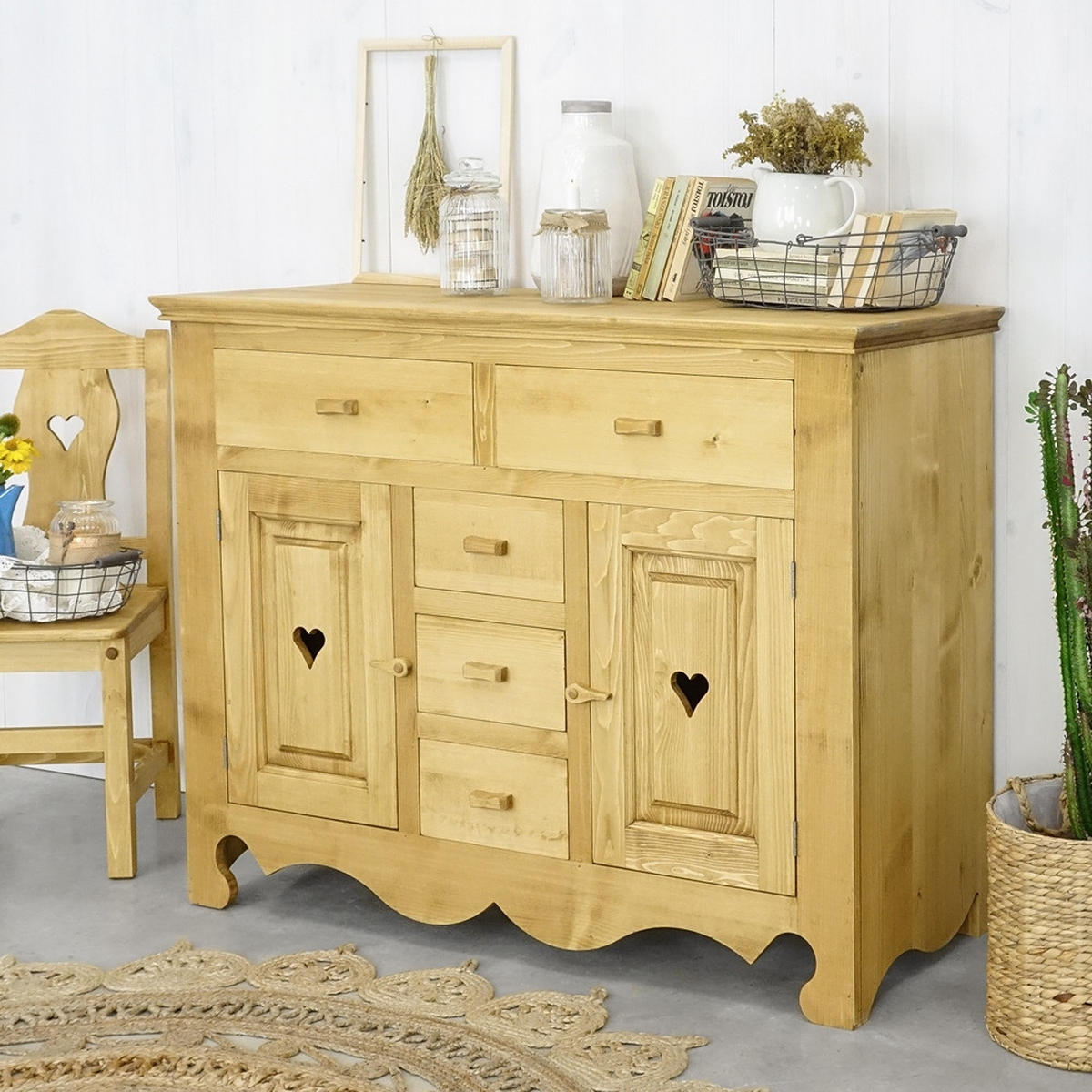 SIDEBOARD aus Massivholz MEXICANA - Honig, Holz (129/100/50cm) - Seart