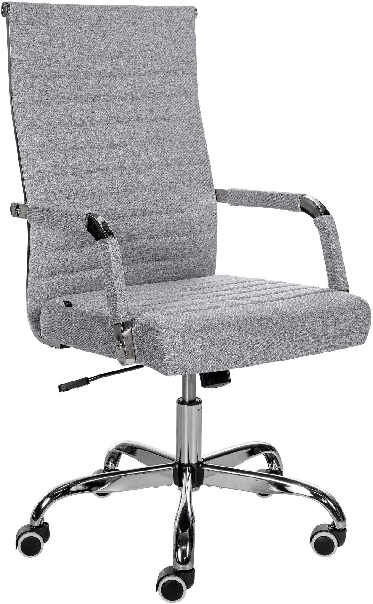 DREHSTUHL Stoff grau - Grau, Textil/Metall (51/98/63cm) - CLP