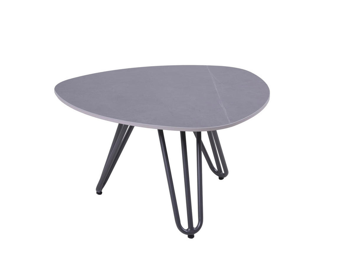 GARTENTISCH Kalle 68 cm Terrassentisch - Grau, Metall (68/68/39cm) - DELUKE