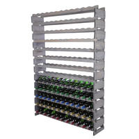WEINREGAL VINOTECA FLEX PRO HxBxT 177x123x28cm 156 Flaschen auf 13 Ebenen Grau - Grau, Holz (123/177/28cm) - PROREGAL