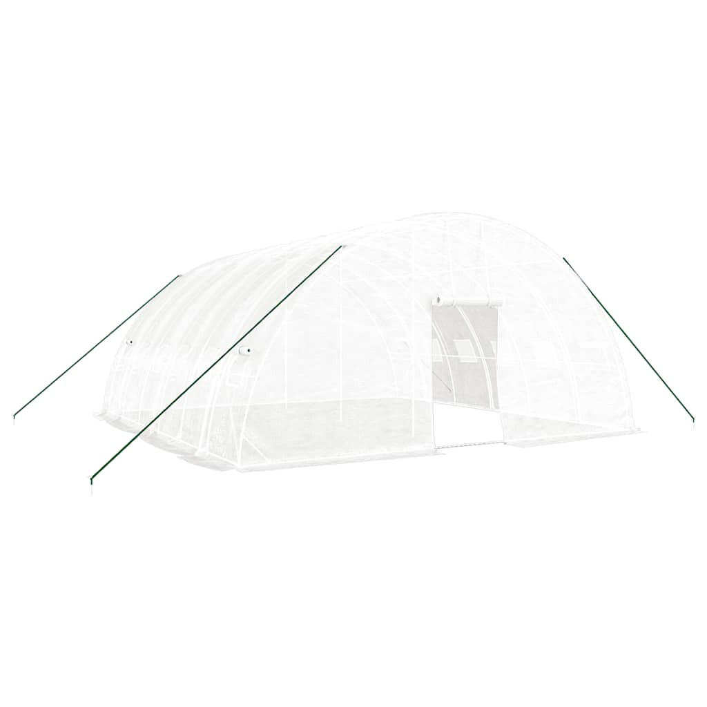 GEWÄCHSHAUS mit Stahlrahmen Weiß 36 m² 6x6x2,85 m - Weiß, Kunststoff (6/2.85/600cm)