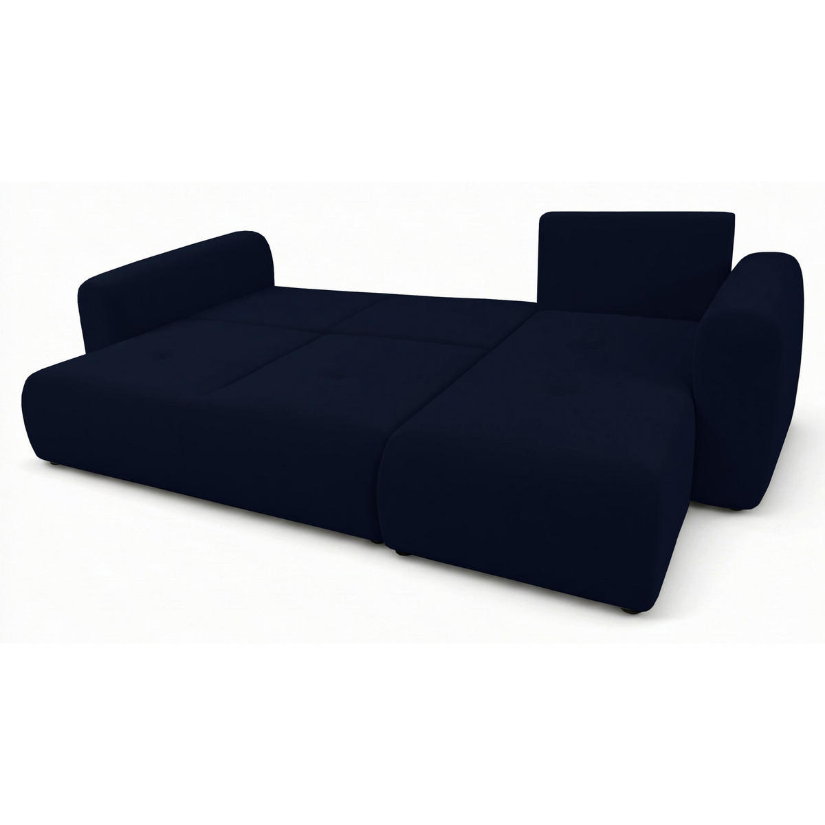 ROHOVÁ SEDAČKA Olido tmavě modrý samet - černá/tmavě modrá, textil/plast (245/150cm) - Selsey