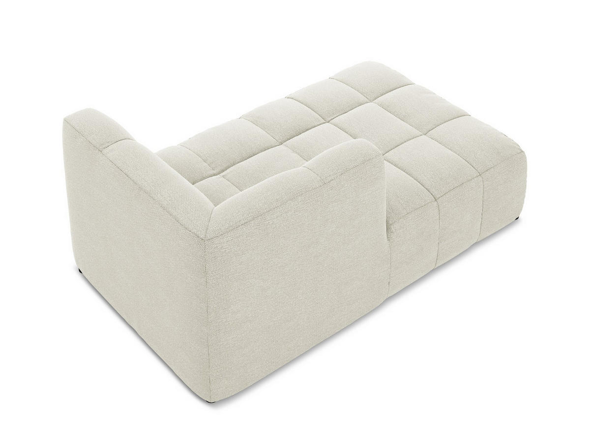 SOFAELEMENT Links Bouclé Stoff Beige - Sandfarben/Schwarz, Holzwerkstoff/Kunststoff (101/77/175cm) - Makamii