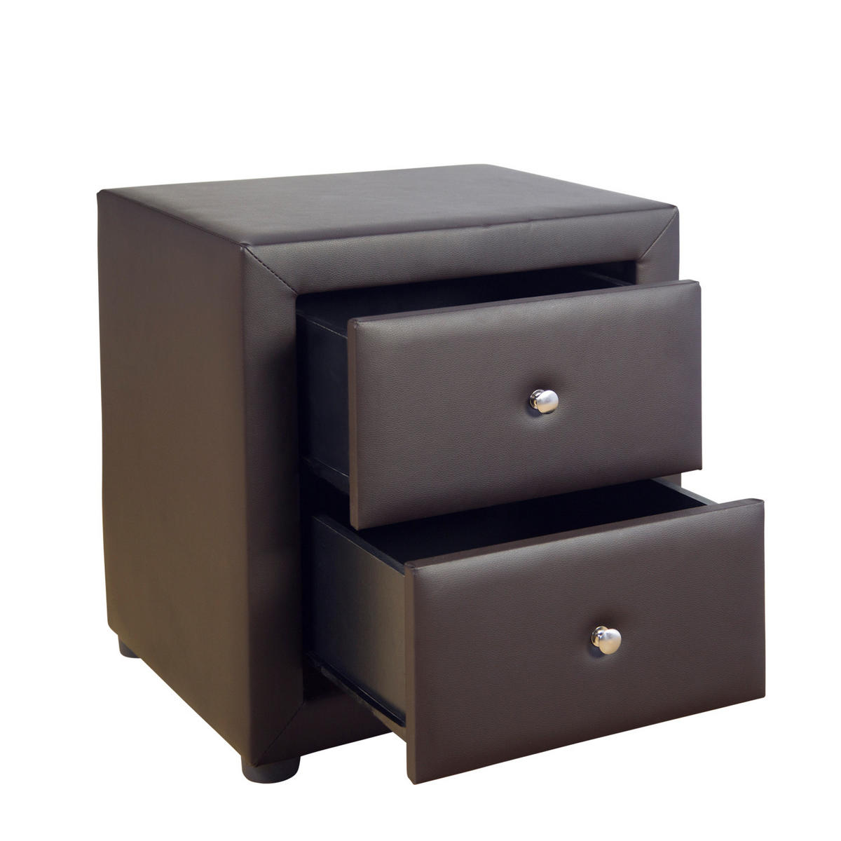 NACHTSCHRANK mit Schubladen in Kunstleder 53/47/41 cm in Braun - Braun, Textil (47/53/41cm) - Homestyle4u