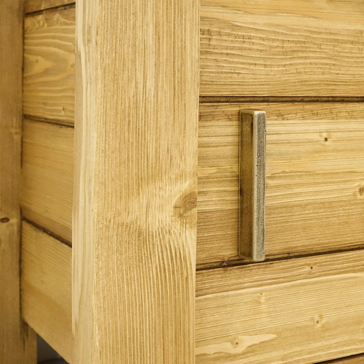 NACHTTISCH aus Massivholz MIDLAND - Honig, Holz (45/60/38cm) - Seart