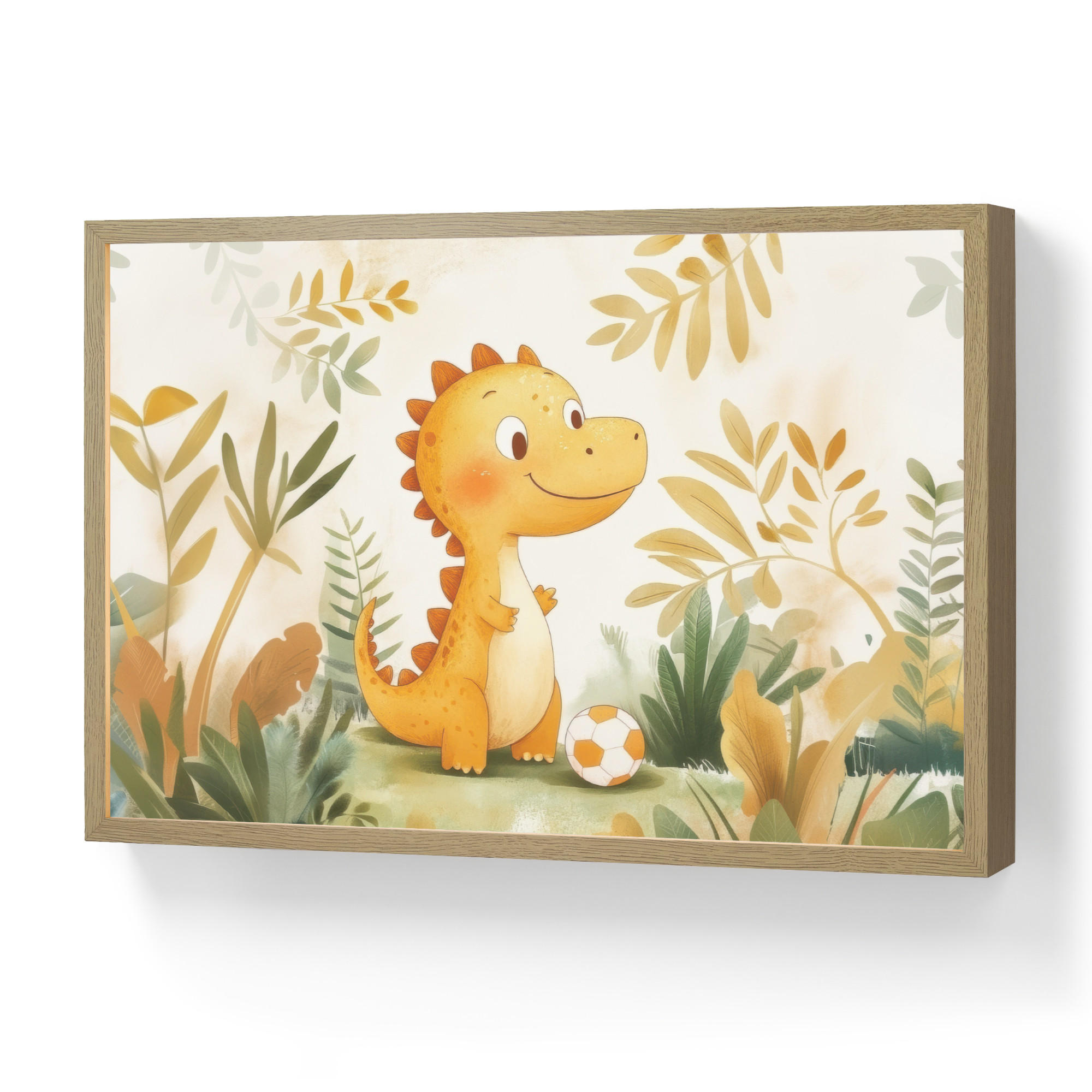 NACHTTISCHLAMPE MIT AKKU Dino - Fußball - Orange 60x40 cm - Beige, Holzwerkstoff (8/60/40cm) - OnlyWow