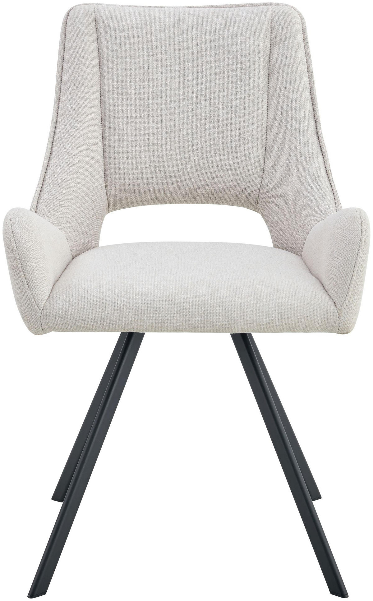 ARMLEHNENSTUHL Helen creme 2er Set - Creme/Schwarz, Textil/Metall (56/91/63cm) - Xonox