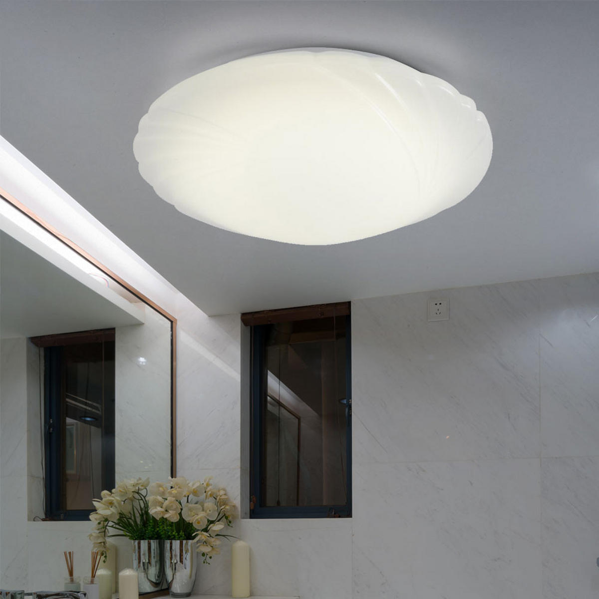 LED DECKENLEUCHTE Weiß Kunststoff - Weiß, Metall (35/35/8cm)