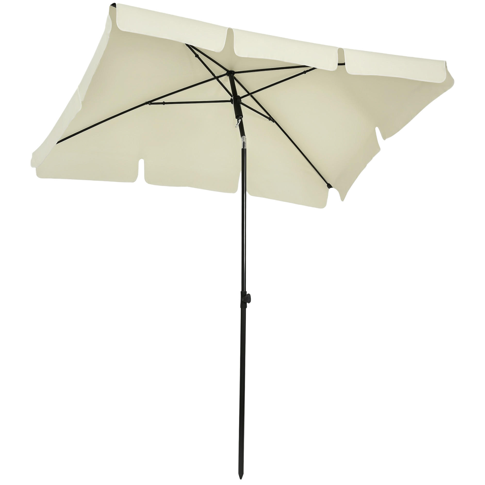 SONNENSCHIRM Hellbeige 198/130 cm neigbar - Beige, Metall (198/130cm) - PANGIVO