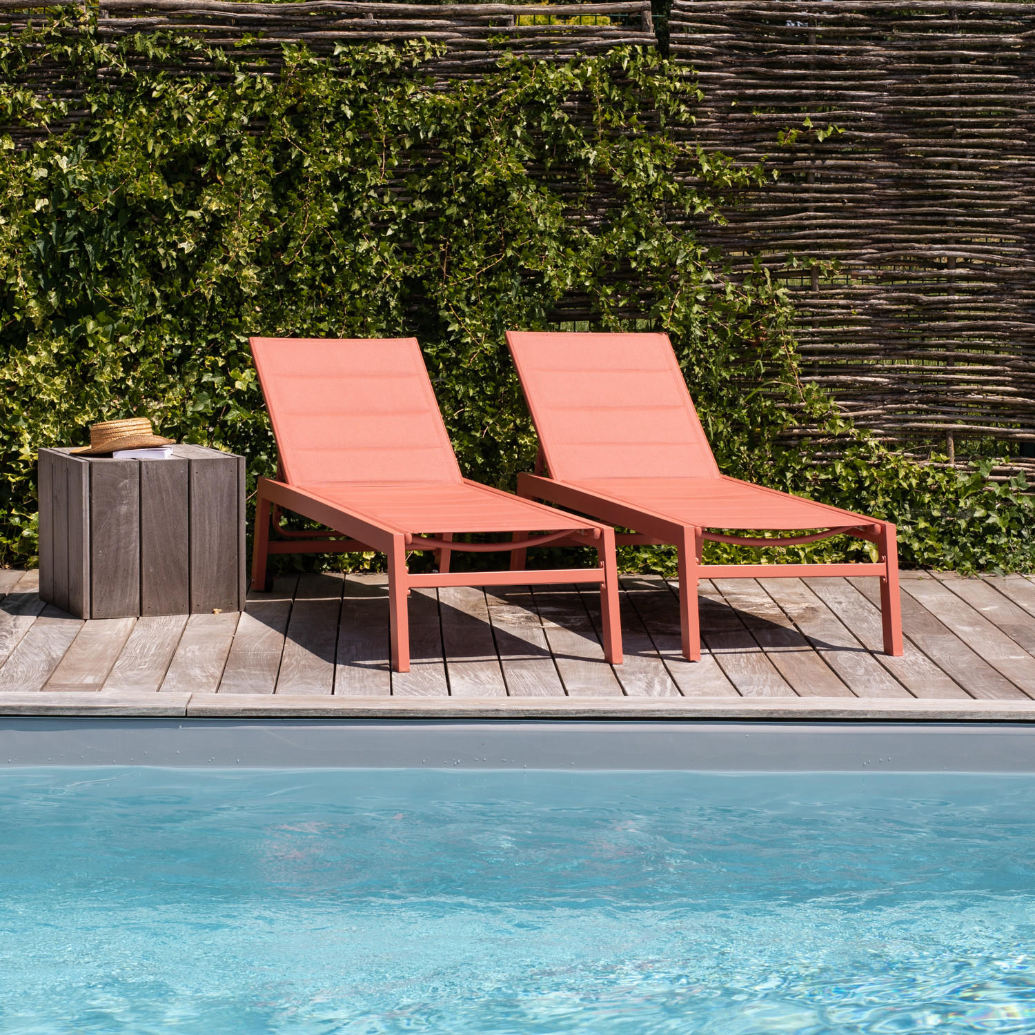SONNENLIEGEN Barbados Terracotta 2er-Set - Orange, Kunststoff (61/95/198cm) - Happy Garden
