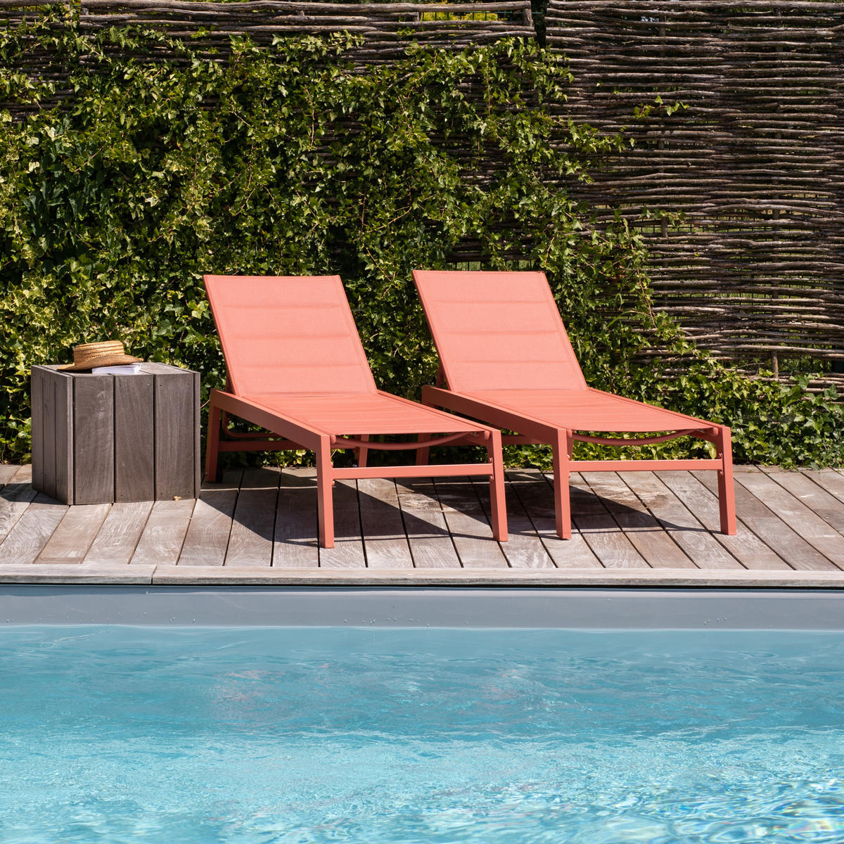 SONNENLIEGEN Barbados Terracotta 2er-Set - Orange, Kunststoff (61/95/198cm) - Happy Garden