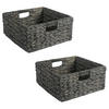 AUFBEWAHRUNGSKÖRBE LANZI 2ER-SET - Schwarz, Naturmaterialien (32/15/32cm) - IDIMEX