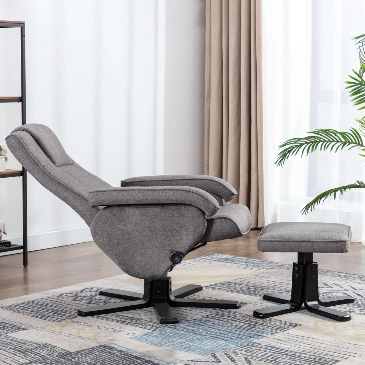 RELAXSESSEL CHARLES Stoffbezug Grau - Grau, Textil (75/95/68cm) - SVITA