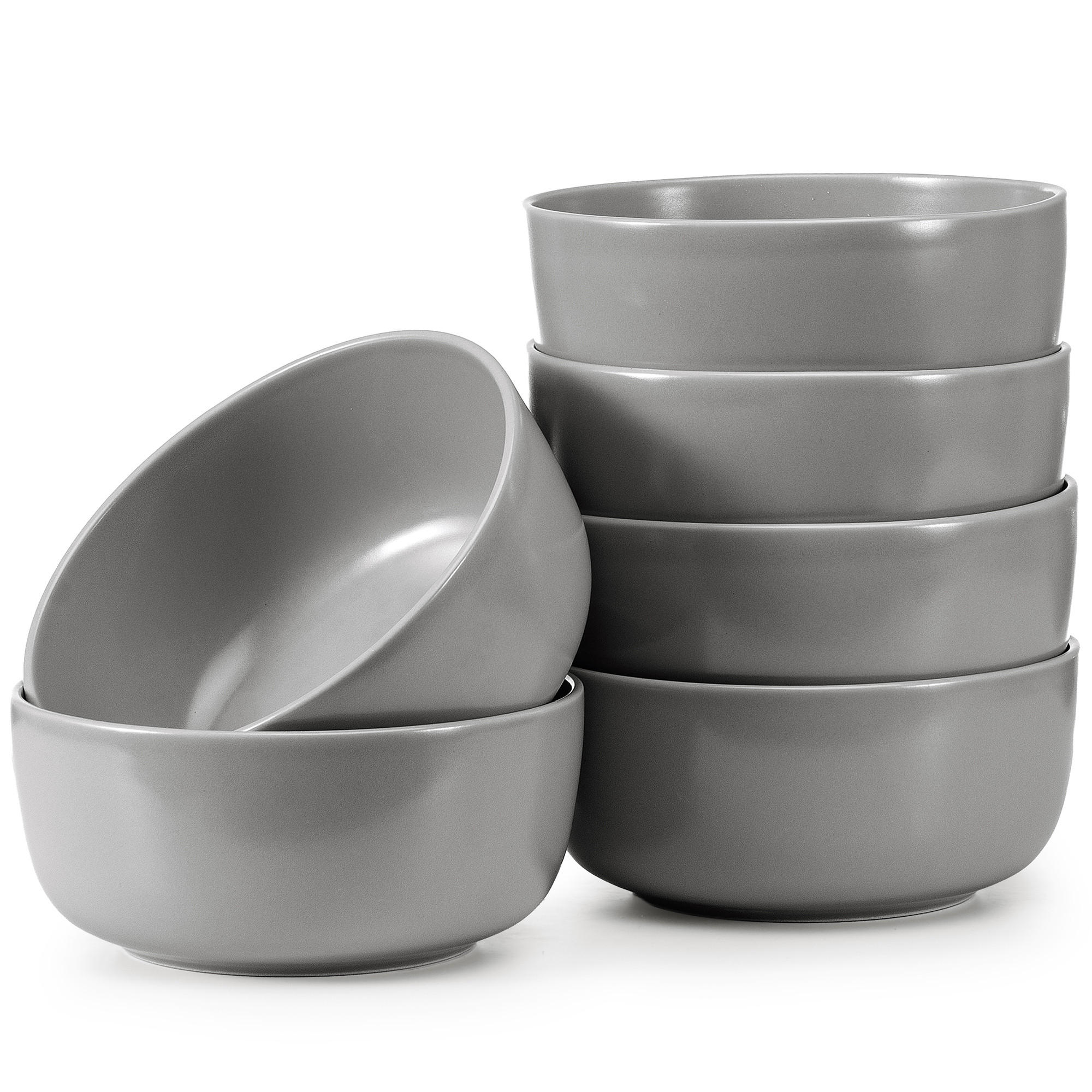 SCHÜSSEL-SET VICTO 6 Personen 6-tlg, matt grau - Grau, Keramik - KONSIMO®