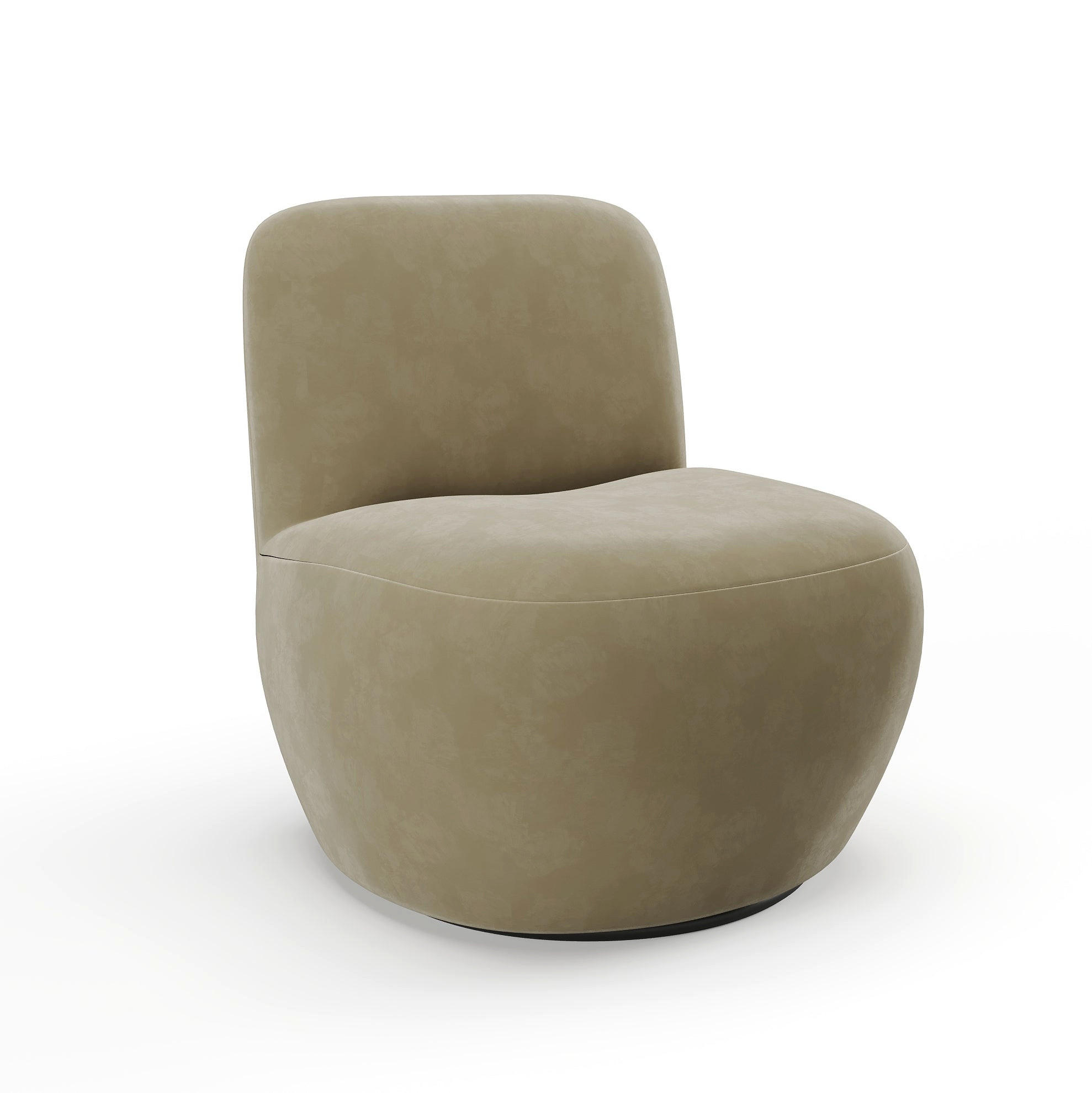 DREHSESSEL Samtstoff beige - Beige, Textil (64/77/68cm) - Sia Home