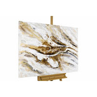ACRYLBILD HANDGEMALT 100/75 cm - Weiß/Braun, Holz/Textil (2.12/75cm) - KUNSTLOFT